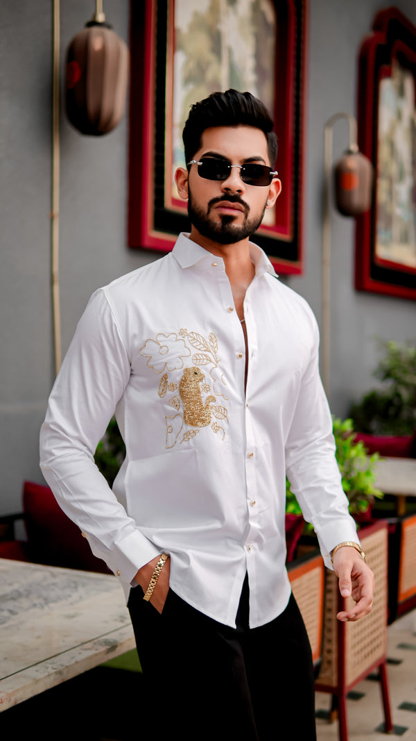 Forest of illusion White Party Shirt